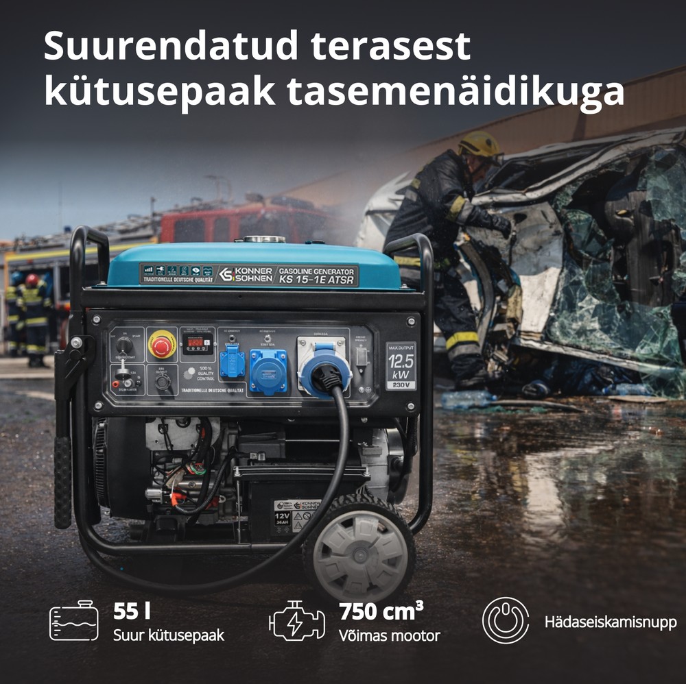Bensiinigeneraator "Könner & Söhnen" KS 15-1E ATSR