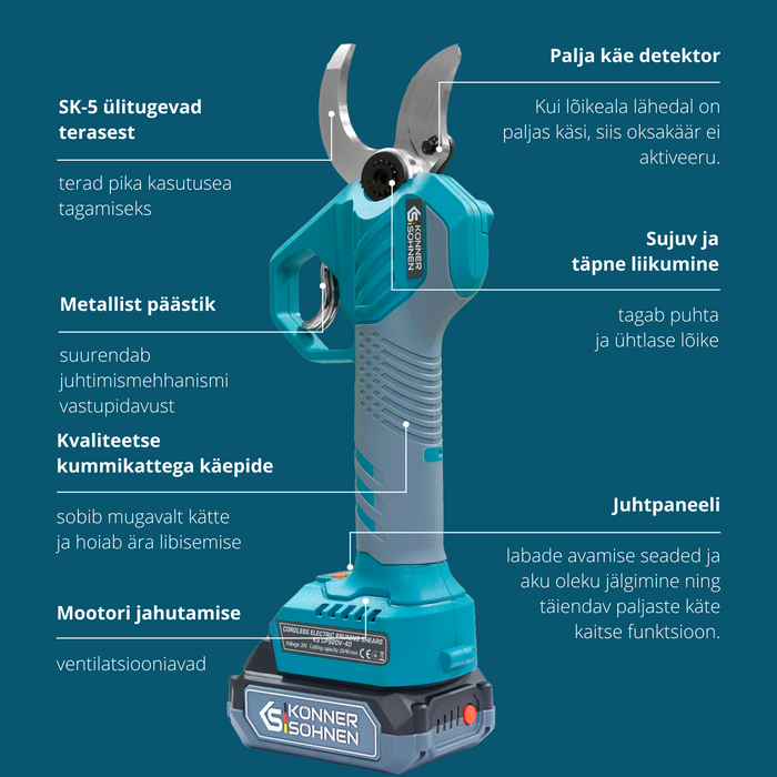 Juhtmeta Elektrilised Pügikäärid KS CPS20V-40 Korpus