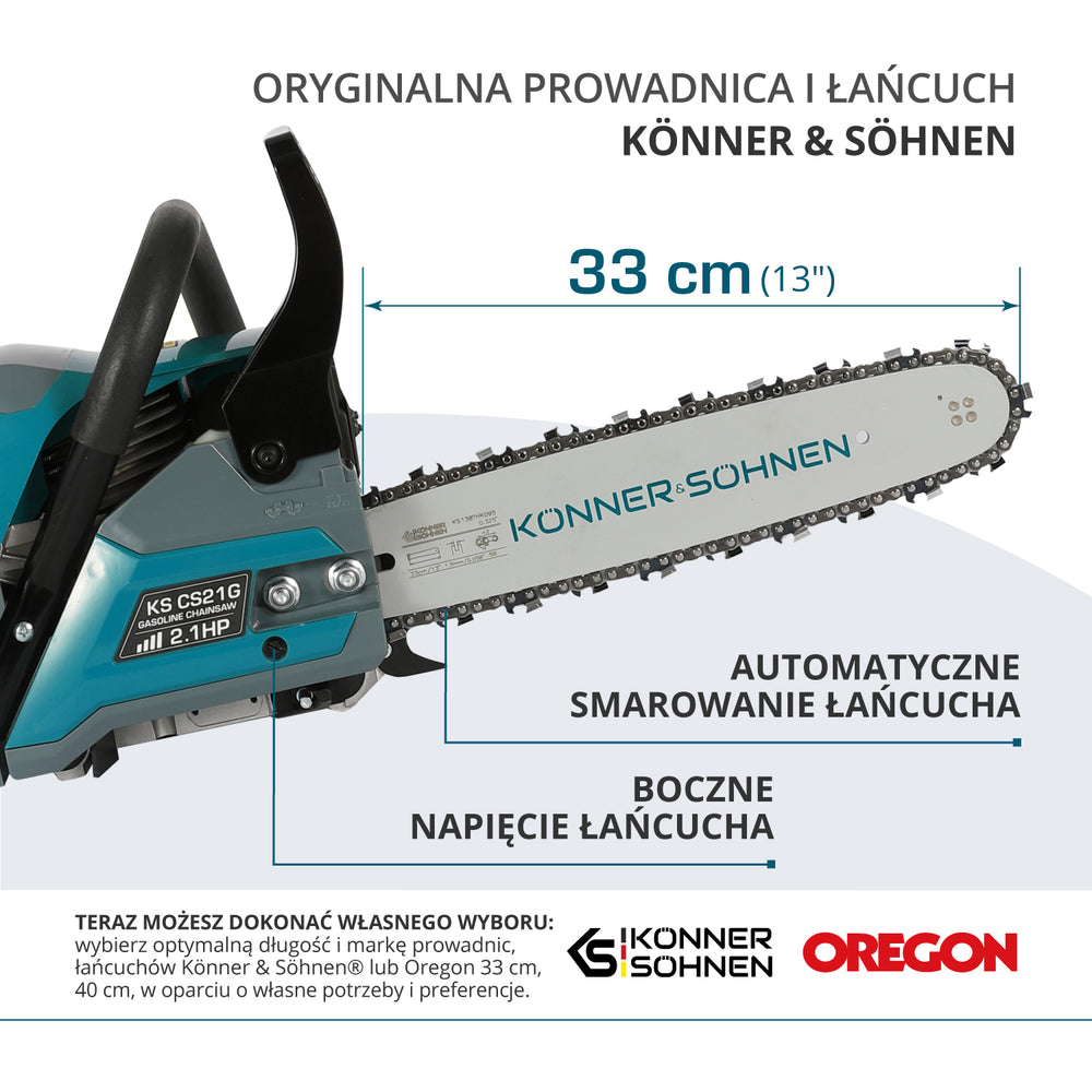 Benzininis grandininis pjūklas KS CS21G-13
