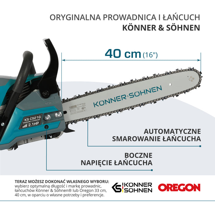 Benzininis grandininis pjūklas KS CS21G-16