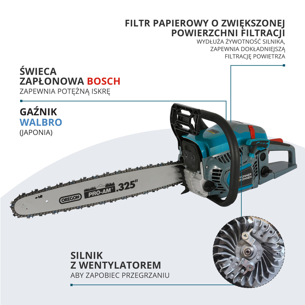 Benzininis grandininis pjūklas KS CS31G-16-1