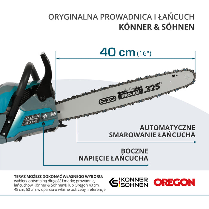 Benzininis grandininis pjūklas KS CS31G-16-1