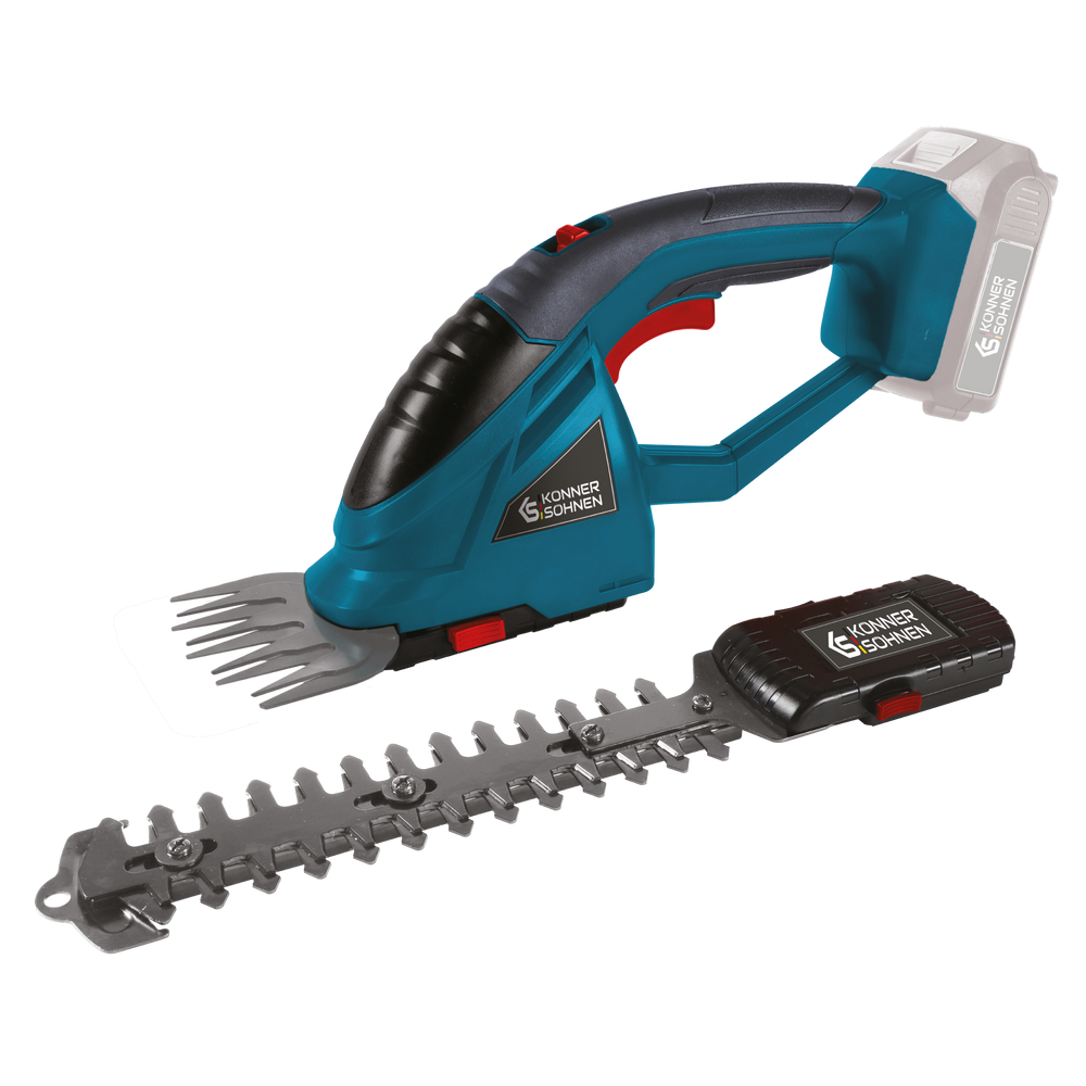 Cordless 2 in 1 Grass Shear and Hedge Trimmer with Telescopic Extension Pole KS SHT-20V + Extension Pole