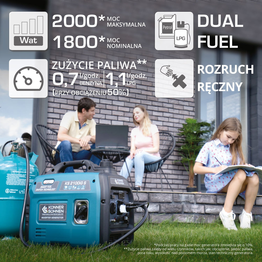 LPG/benzino inverterinis generatorius KS 2100iG S