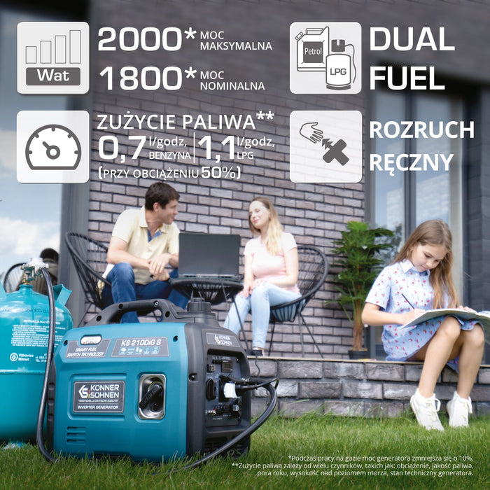 LPG/benzino inverterinis generatorius KS 2100iG S