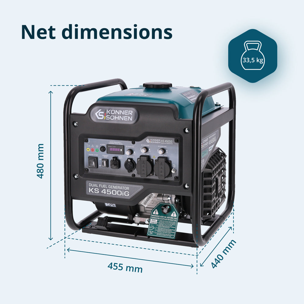 Dual Fuel Inverter Generator KS 4500iG