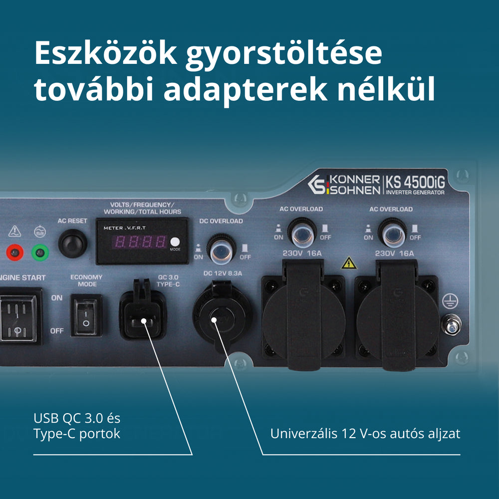 Kettős Üzemanyagú Inverteres Generátor KS 4500iG