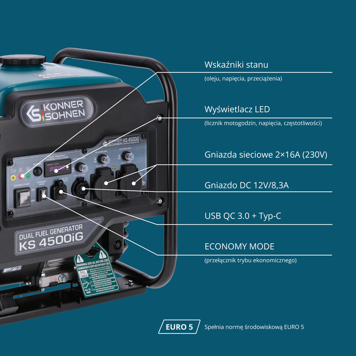 Kahekütusega invertergeneraator KS 4500iG