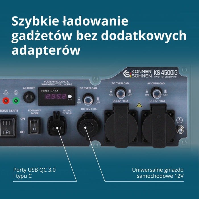 Kahekütusega invertergeneraator KS 4500iG
