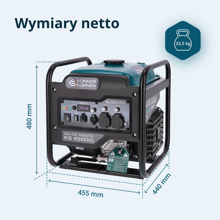Kahekütusega invertergeneraator KS 4500iG