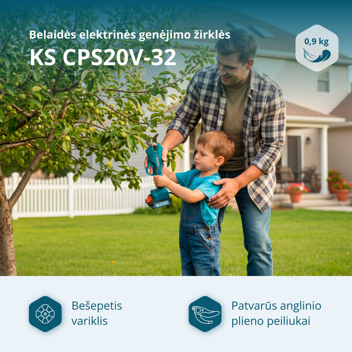 Belaidės elektrinės genėjimo žirklės KS CPS20V-32