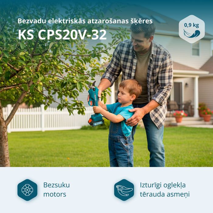 Bezvadu elektriskās atzarošanas šķēres KS CPS20V-32