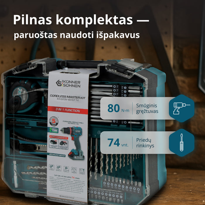 Belaidis pagrindinis rinkinys KS ID20V-60 RINKINYS 74