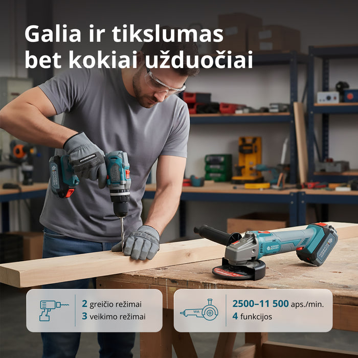 Belaidis pagrindinis rinkinys KS IDAGB 20V RINKINYS 1