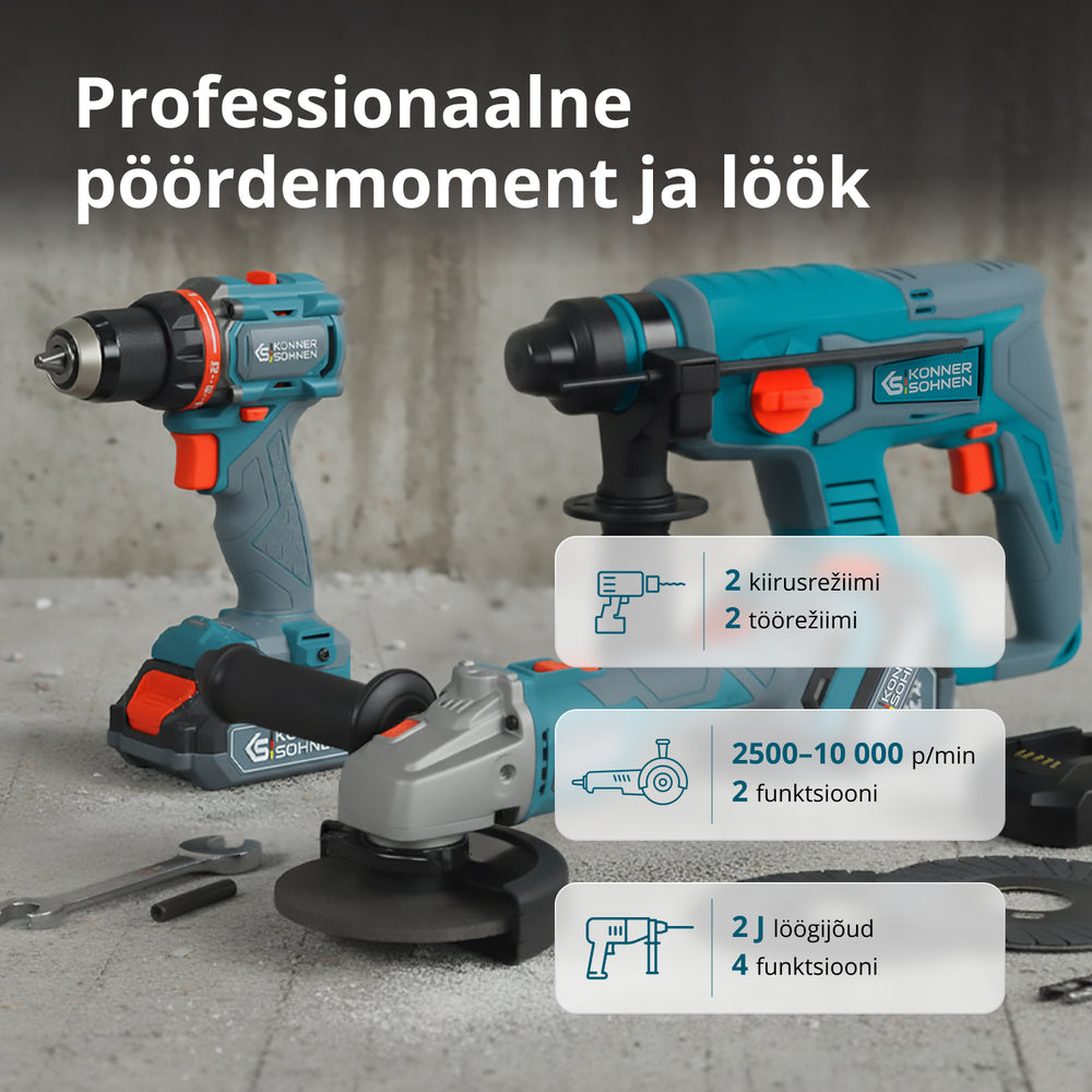 Juhtmevaba Master Komplekt 3-ühes Komplekt KS RHAGD 20V SET 3