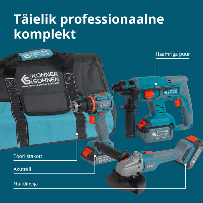 Juhtmevaba Master Komplekt 3-ühes Komplekt KS RHAGD 20V SET 3