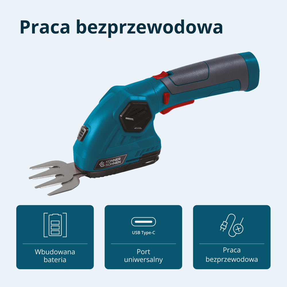 Bezvadu 2 vienā zāles šķēres un dzīvžoga trimmeris ar teleskopisko pagarinājuma kātu KS SHT-8V + pagarinājuma kāts