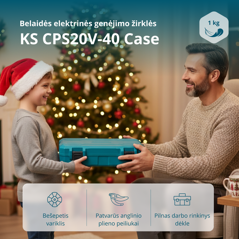 Belaidės elektrinės genėjimo žirklės KS CPS20V-40 dėklas