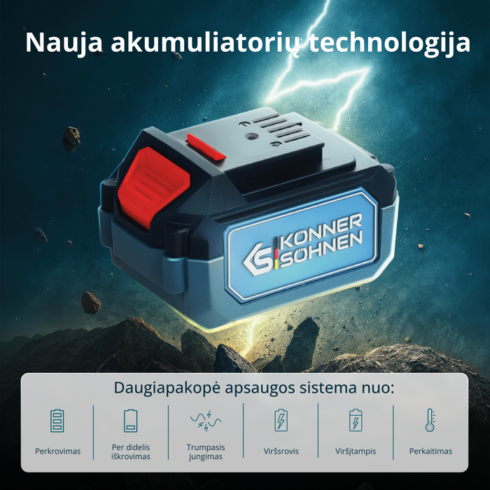 Belaidės elektrinės genėjimo žirklės KS CPS20V-32 CASE PLUS