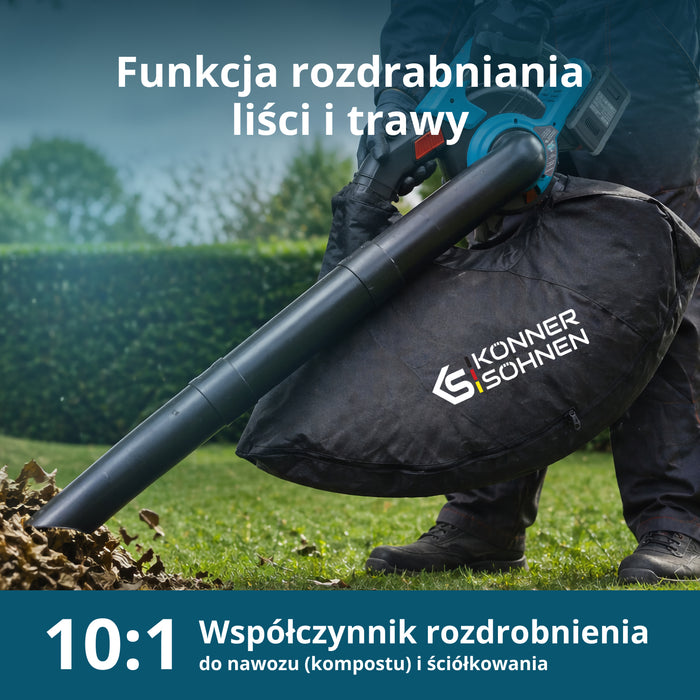 Akumulatorowy ogrodowy odkurzacz z dmuchawą 2 w 1 KS LBV-40V