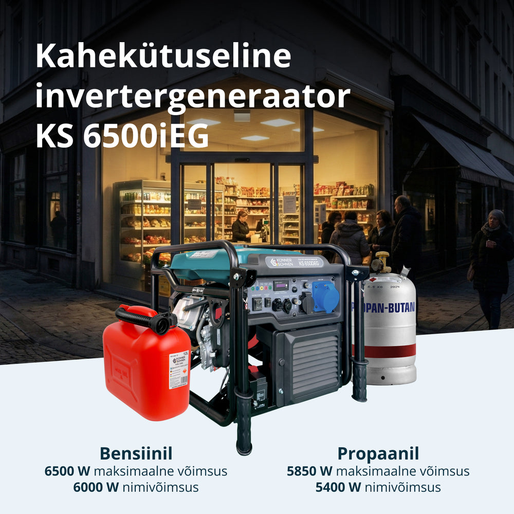 Kahekütuseline invertergeneraator KS 6500iEG
