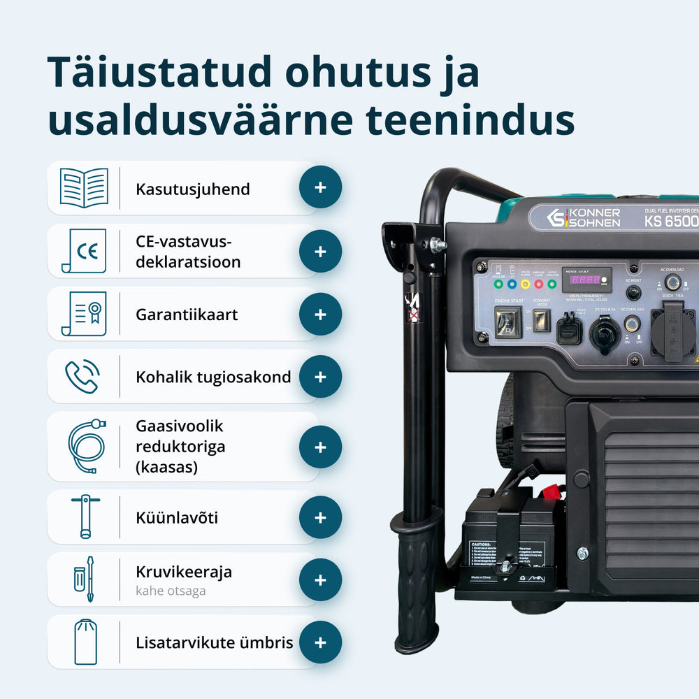 Kahekütuseline invertergeneraator KS 6500iEG