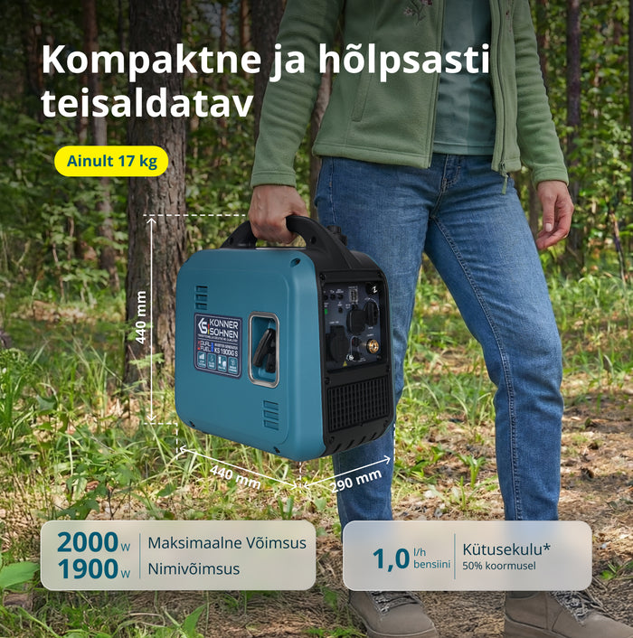 Invertergeneraator (LPG/bensiin) KS 1900iG S