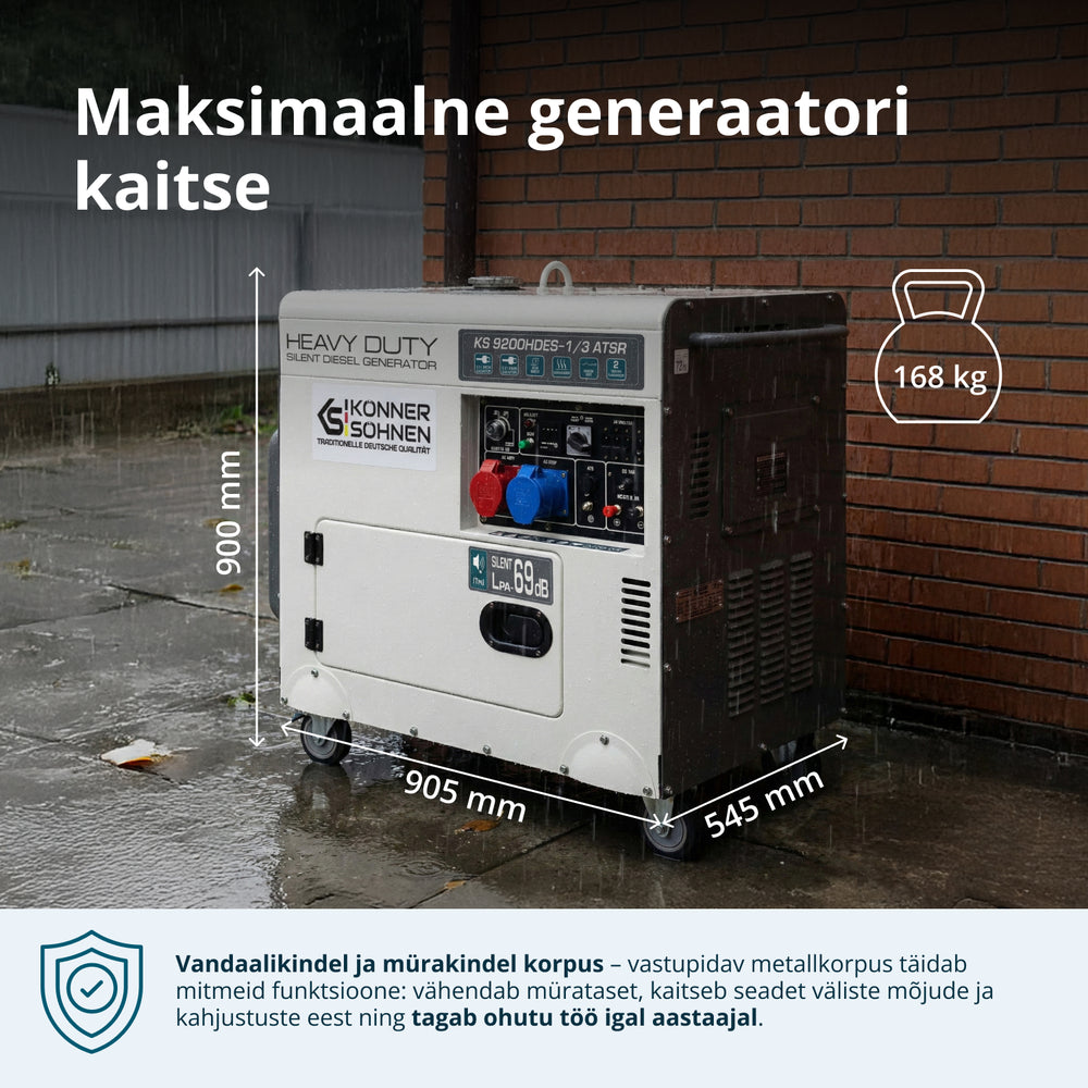 Diiselgeneraator "Könner & Söhnen" KS 9200HDES-1/3 ATSR (EURO V)