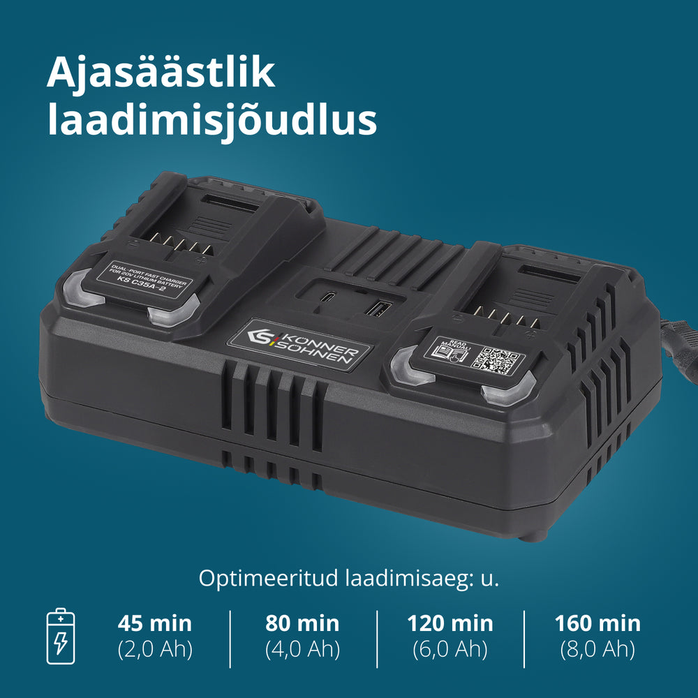 Kahepesaga laadija 20V laetavatele akudele KS C35A-2