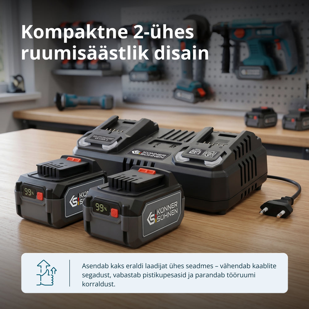 Kahepesaga laadija 20V laetavatele akudele KS C35A-2