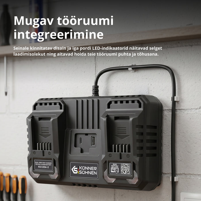 Kahepesaga laadija 20V laetavatele akudele KS C35A-2