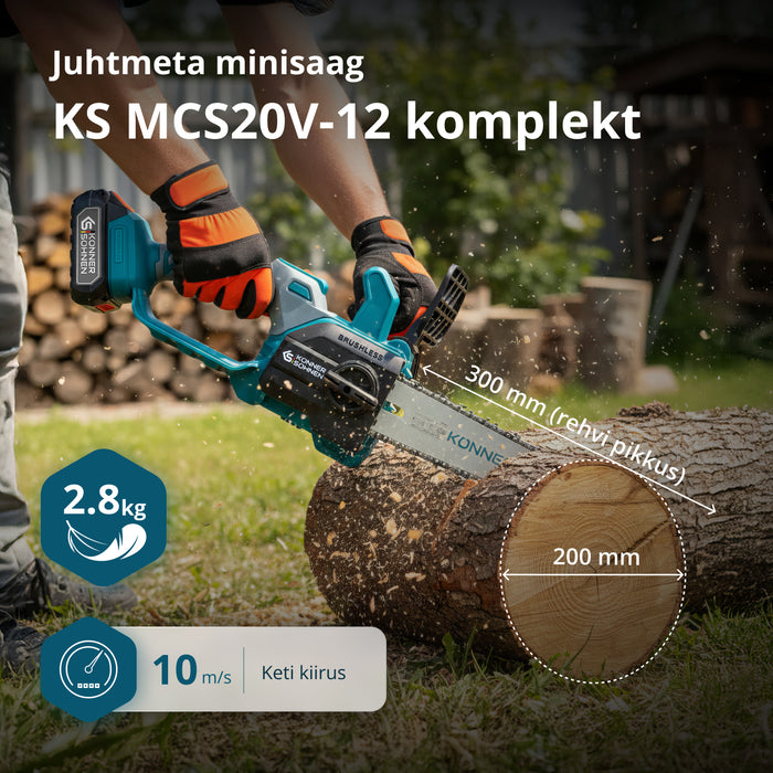 Juhtmeta Mini Kettsaag KS MCS20V-12 SET