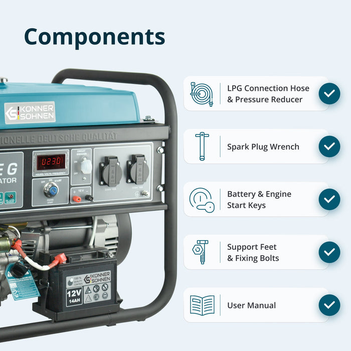 LPG/Gasoline Generator "Könner & Söhnen" KS 5000E G