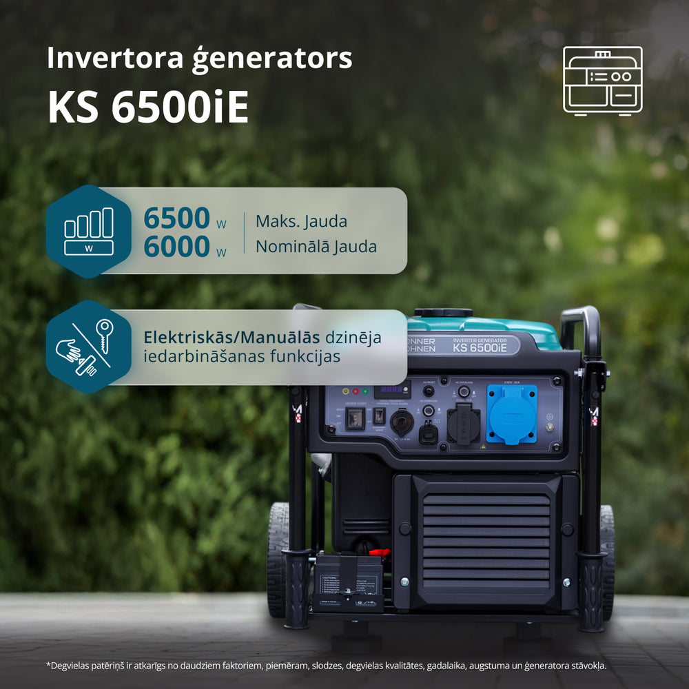 Invertora benzīna ģenerators KS 6500iE