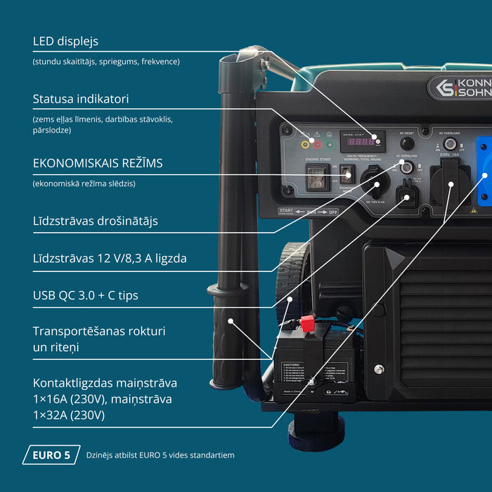 Invertora benzīna ģenerators KS 6500iE