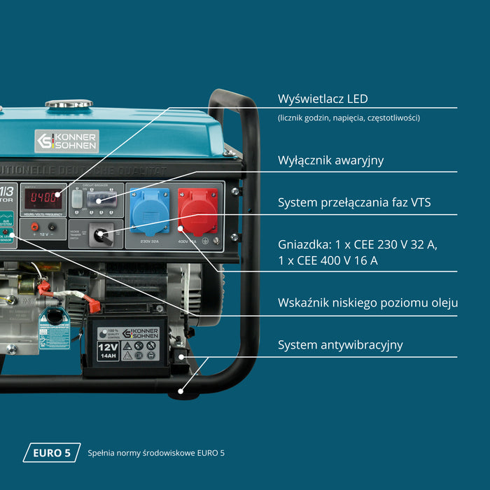 Benzīna ģenerators "Könner & Söhnen" KS 10000E 1/3