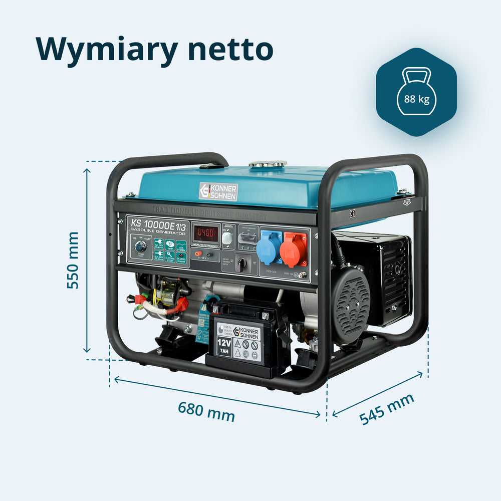 Benzīna ģenerators "Könner & Söhnen" KS 10000E 1/3