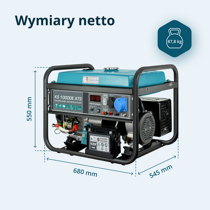 Generator benzynowy „Könner & Söhnen” KS 10000E ATS