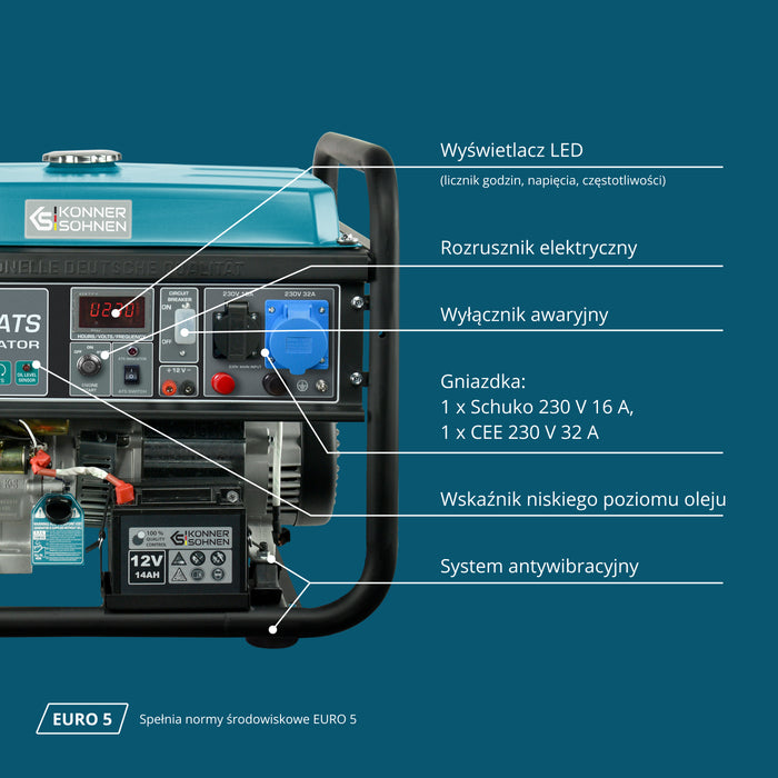Generator benzynowy „Könner & Söhnen” KS 10000E ATS
