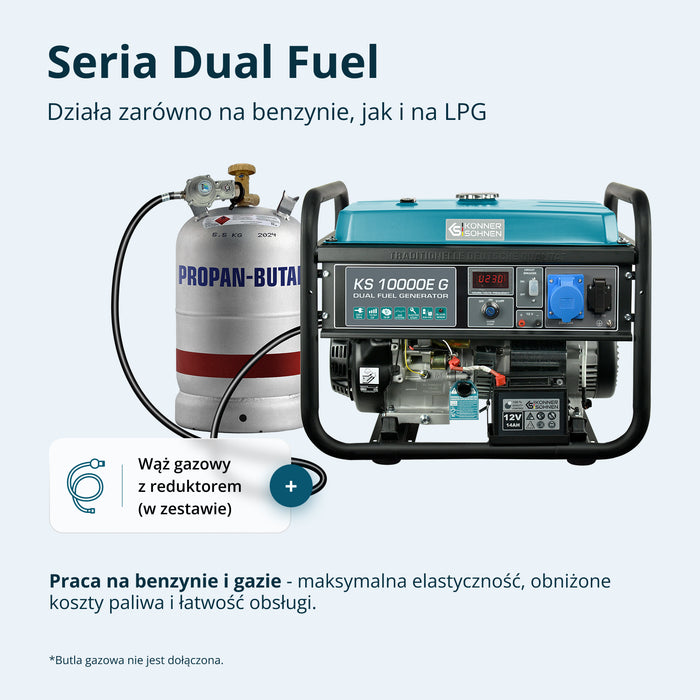 LPG/Bensiin Generaator "Könner & Söhnen" KS 10000E G