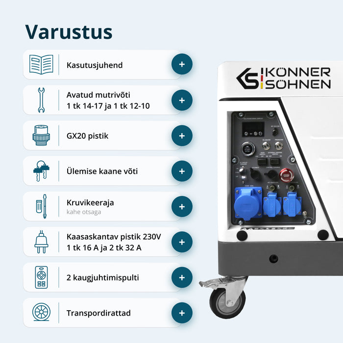 Diisel-invertergeneraator helikindlas korpuses KS 6500iDE S ATSR