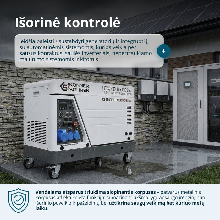 Dyzelinis inverterinis generatorius garso izoliacijos korpuse KS 6500iDE S ATSR