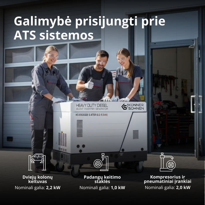 Dyzelinis inverterinis generatorius garso izoliacijos korpuse KS 6500iDE S ATSR