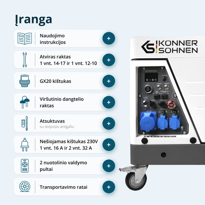 Dyzelinis inverterinis generatorius garso izoliacijos korpuse KS 6500iDE S ATSR