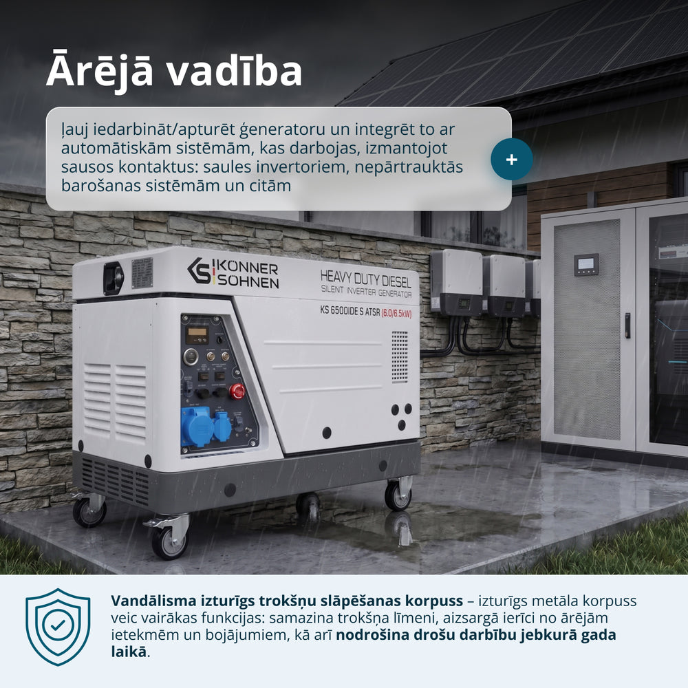 Dīzeļa invertora ģenerators skaņu izolējošā korpusā KS 6500iDE S ATSR