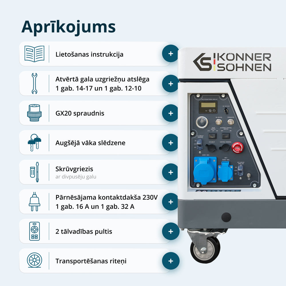 Dīzeļa invertora ģenerators skaņu izolējošā korpusā KS 6500iDE S ATSR