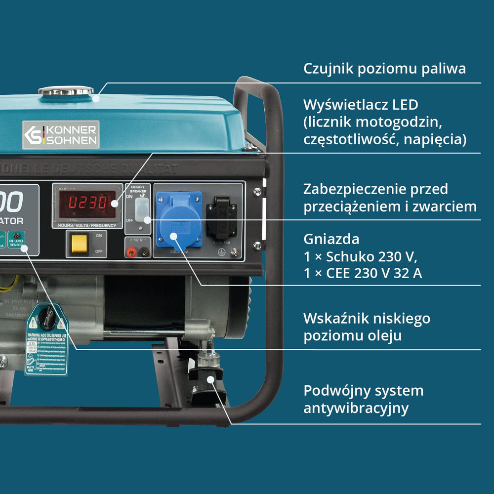 Bensiinigeneraator "Könner & Söhnen" KS 7000