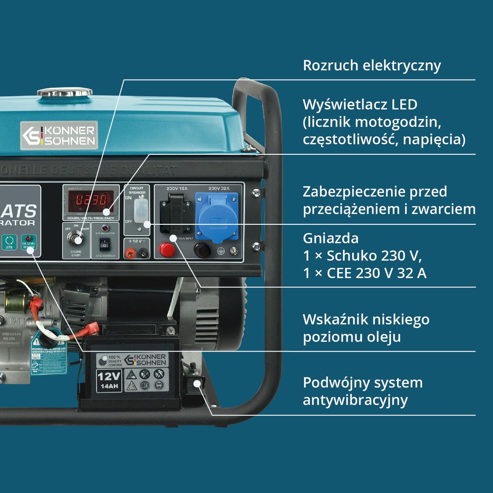 Benzīna ģenerators "Könner & Söhnen" KS 7000E ATS