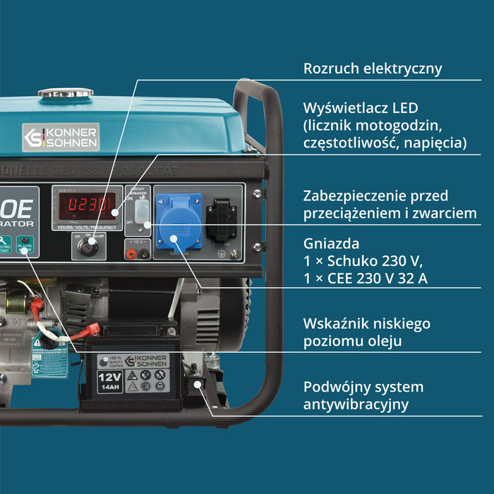 Bensiinigeneraator "Könner & Söhnen" KS 7000E