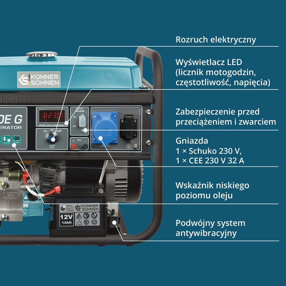 LPG/Benzin Generátor "Könner & Söhnen" KS 7000E G